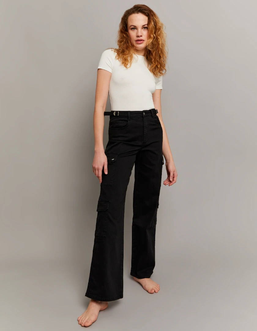 מכנסי Cargo Wide Leg בגזרה גבוהה - Tally-Weijl